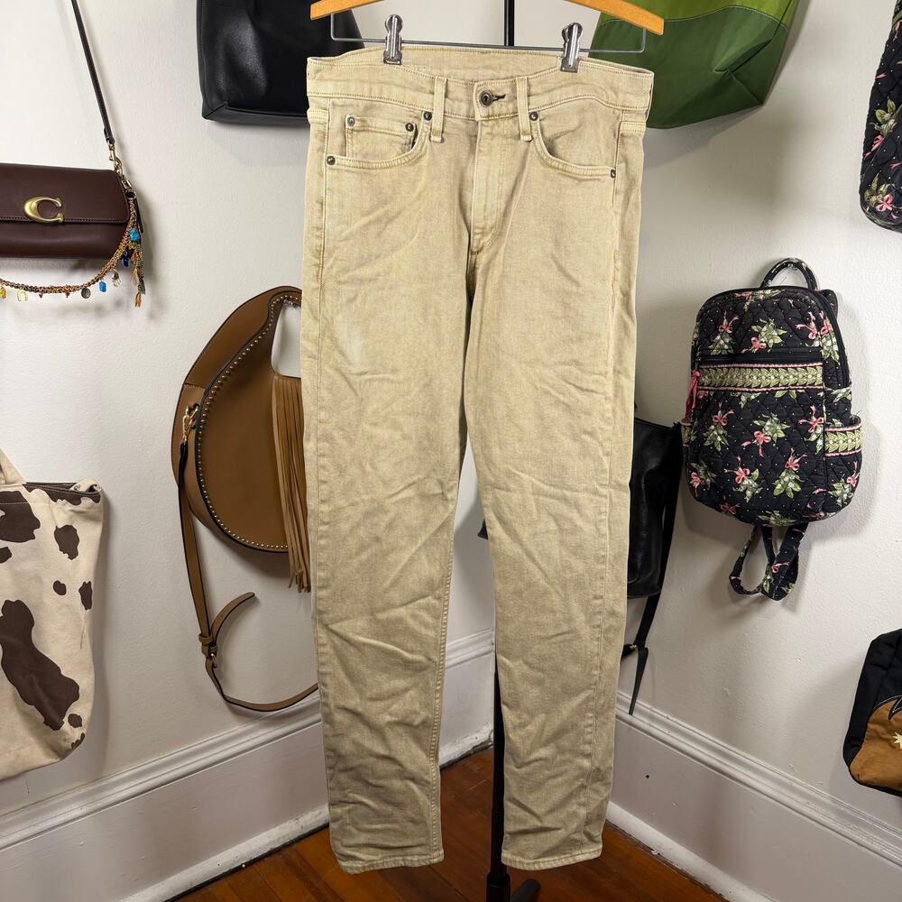 Rag & Bone Fit 2 Slim Jeans Mens 30x32 Khaki Sand Organic Cotton Garment Dyed